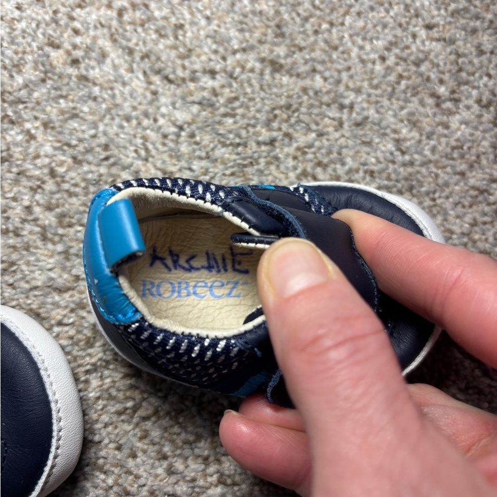ROBEEZ First Kicks boys shoes Finn Navy 0-3 months first walkers - Picture 5 of 6